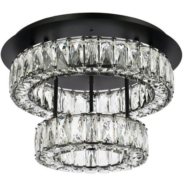 Monroe 2 Light 18 inch Black Flush Mount Ceiling Light 