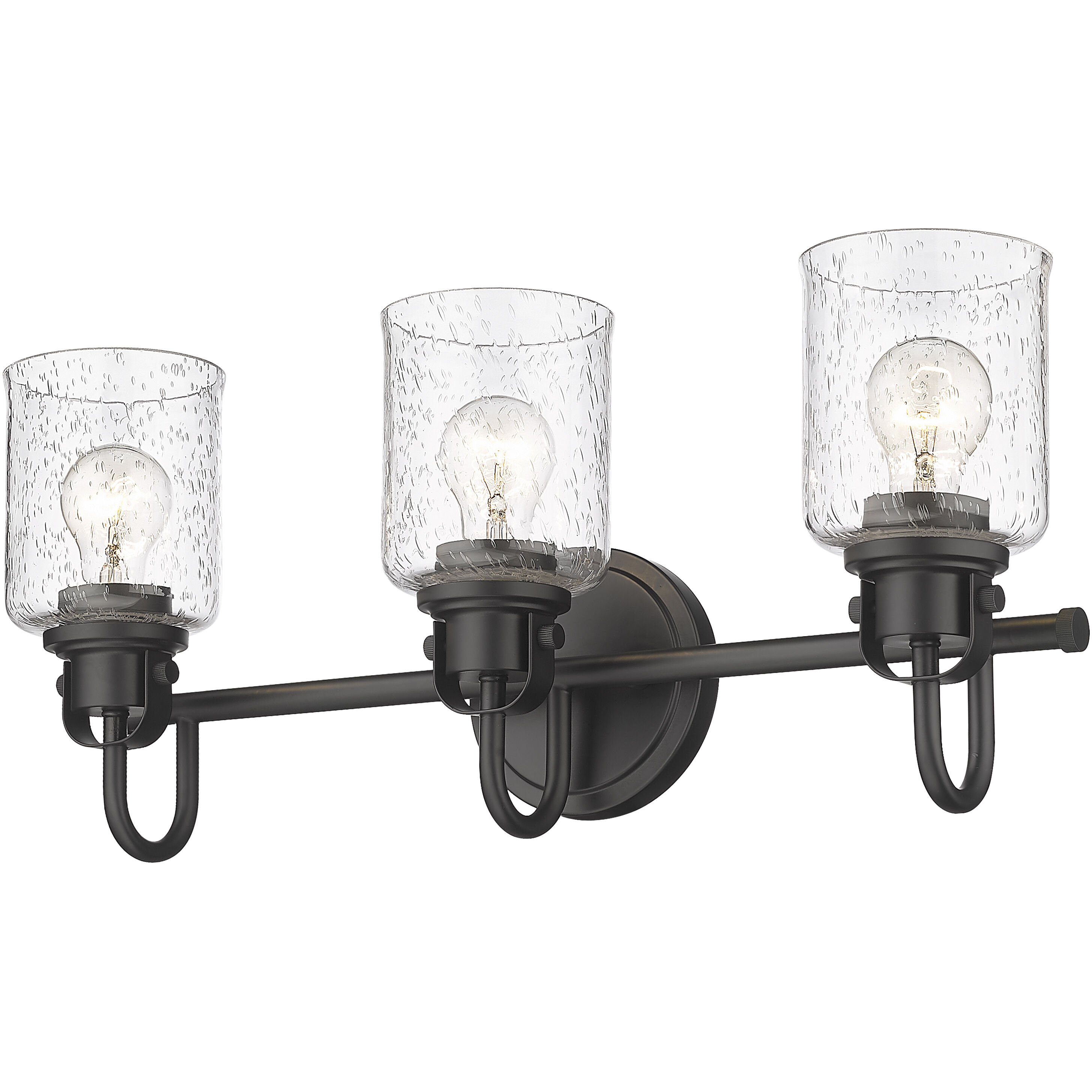 Kinsley 3 Light 22 inch Matte Black Vanity Wall Light