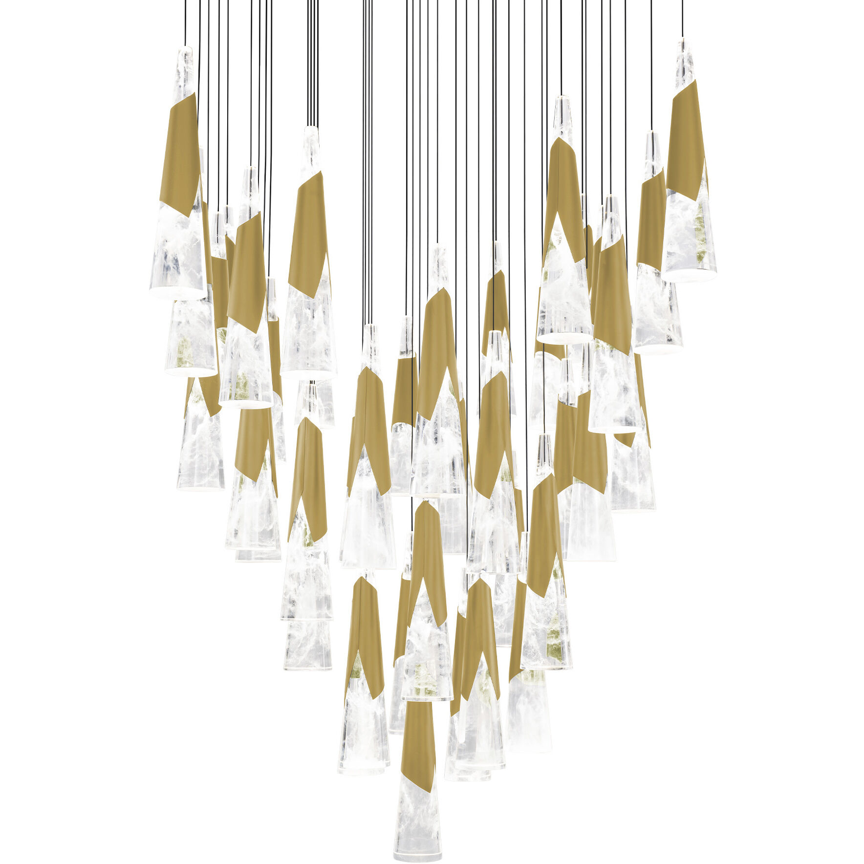 Kilt 41 Light 36 inch Aged Brass Multi-Light Pendant Ceiling Light