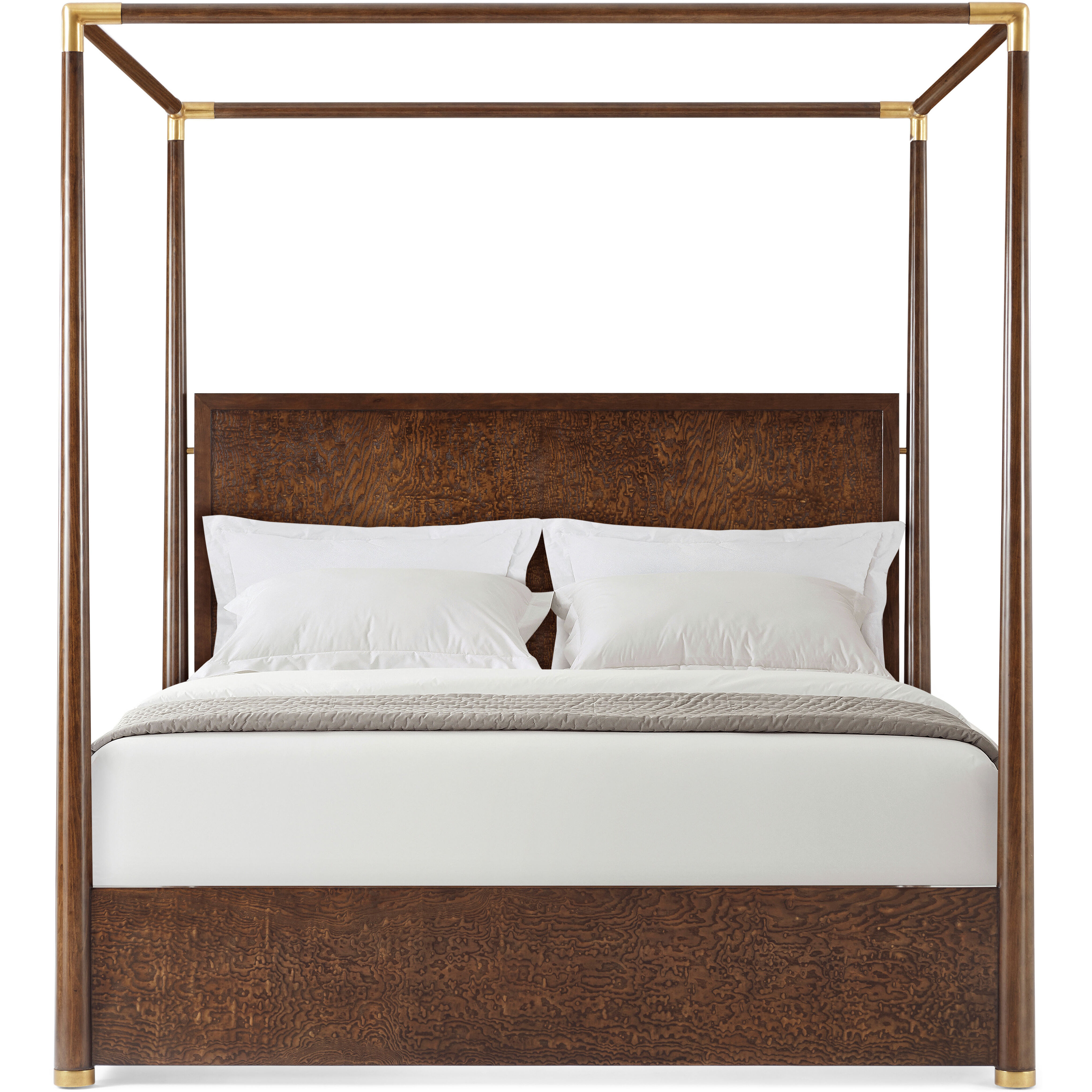 Kesden Pyramid Brown Poster US King Bed, Wooden