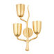 Vine 3 Light 14 inch Gold Leaf Wall Sconce Wall Light in Left, Left