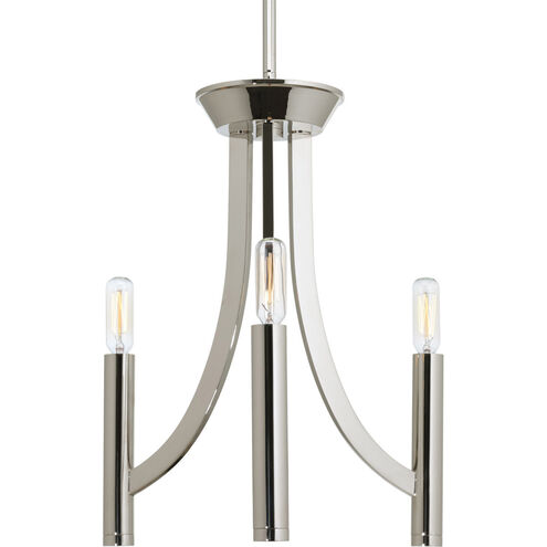 Draper 3 Light 13 inch Polished Nickel Chandelier Ceiling Light