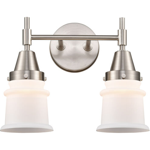 Caden 2 Light 14 inch Satin Nickel Bath Vanity Light Wall Light in Matte White Glass