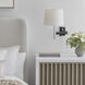 Suzanne Kasler Elle 22.25 inch 15.00 watt Polished Nickel and Black Rattan Swing Arm Sconce Wall Light