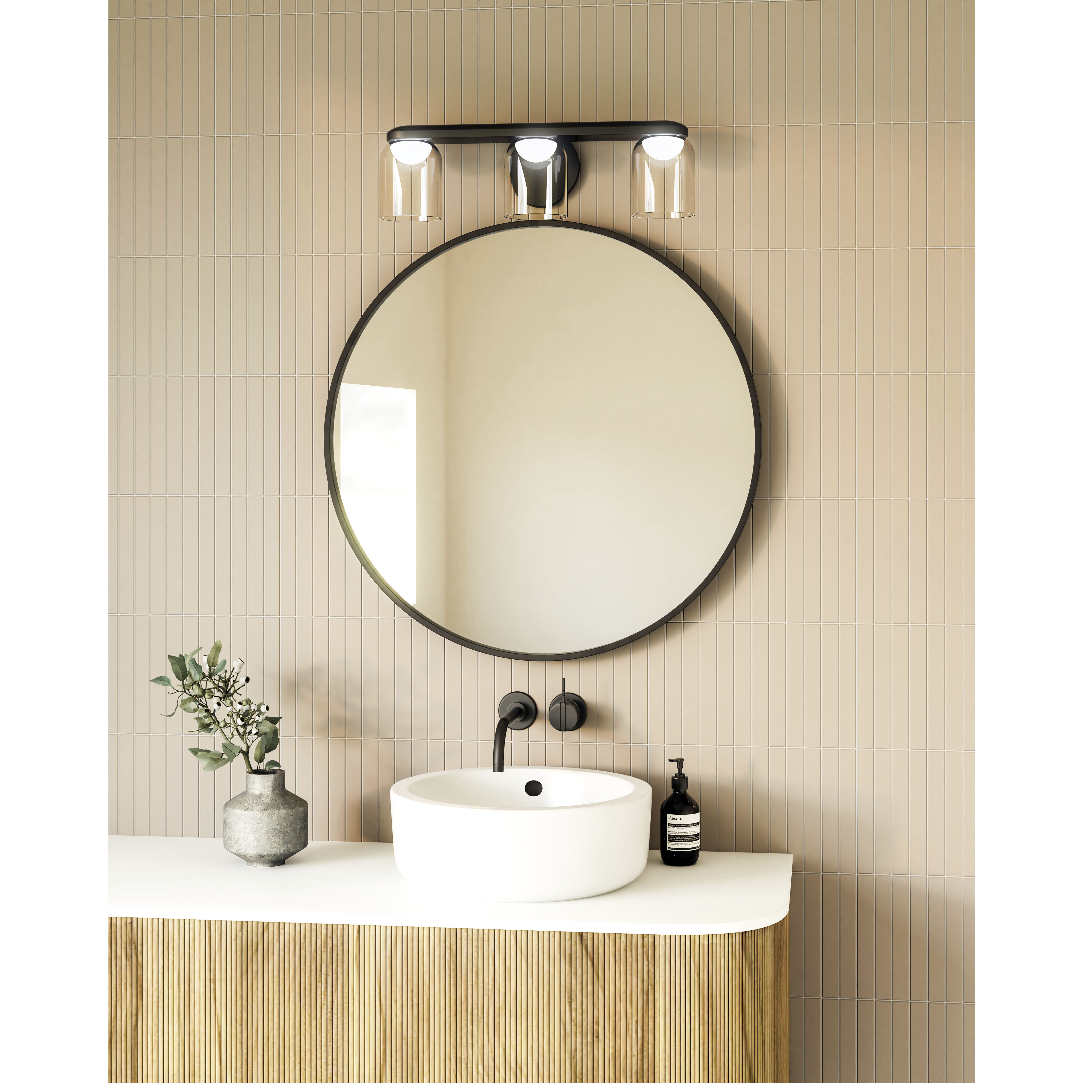 Cedar Vanity Light Wall Light in Black
