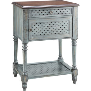 Hartford 32 X 22 inch Aged Blue with Brown Accent Table
