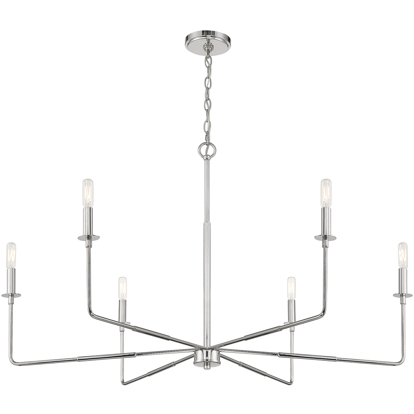 Salerno 6 Light 42 inch Polished Nickel Chandelier Ceiling Light, Essentials