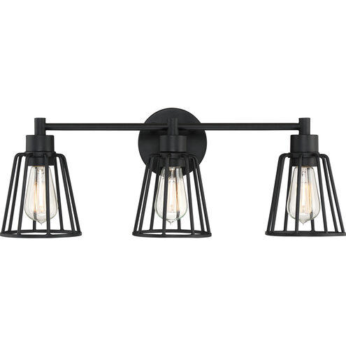 Atticus 3 Light 24 inch Earth Black Vanity Light Wall Light