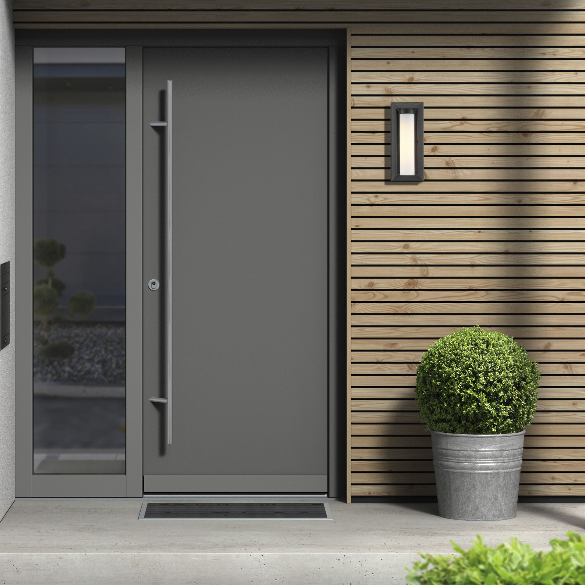 Smyth 1 Light 14 inch Natural Black Outdoor Wall in Opal Glass