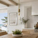 Hatteras LED 11.75 inch Natural Rope with Modern Brass Pendant Ceiling Light