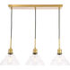 Clive 3 Light 35 inch Brass Pendant Ceiling Light