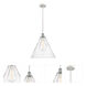 Ballston Cone 1 Light 16 inch White and Polished Chrome Pendant Ceiling Light in Seedy Glass