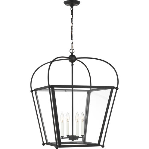 C&M by Chapman & Myers Charleston 4 Light 14.5 inch Midnight Black Pendant Ceiling Light