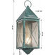 Ashford 1 Light 23 inch Verde Green Outdoor Sconce in Seedy Glass, X Wire Pattern, Brass Traditions by Innovations Lighting