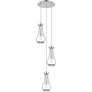Owego 3 Light 12.63 inch Polished Nickel Multi Pendant Ceiling Light in Clear Glass