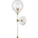 Boudreaux Sconce Wall Light in Matte White with Satin Brass