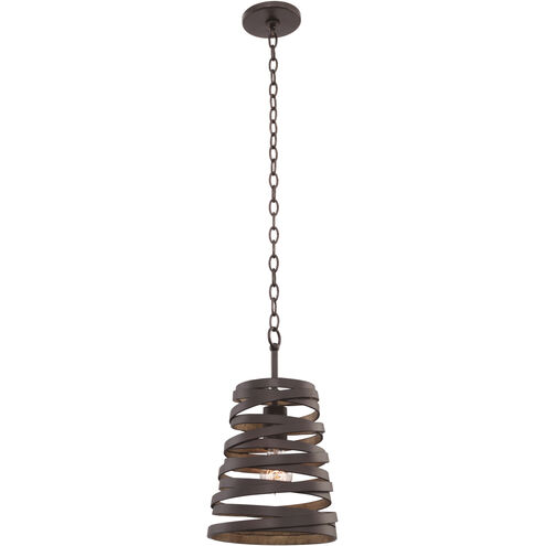 Tempest 1 Light 14 inch Bronze Gold Pendant Ceiling Light