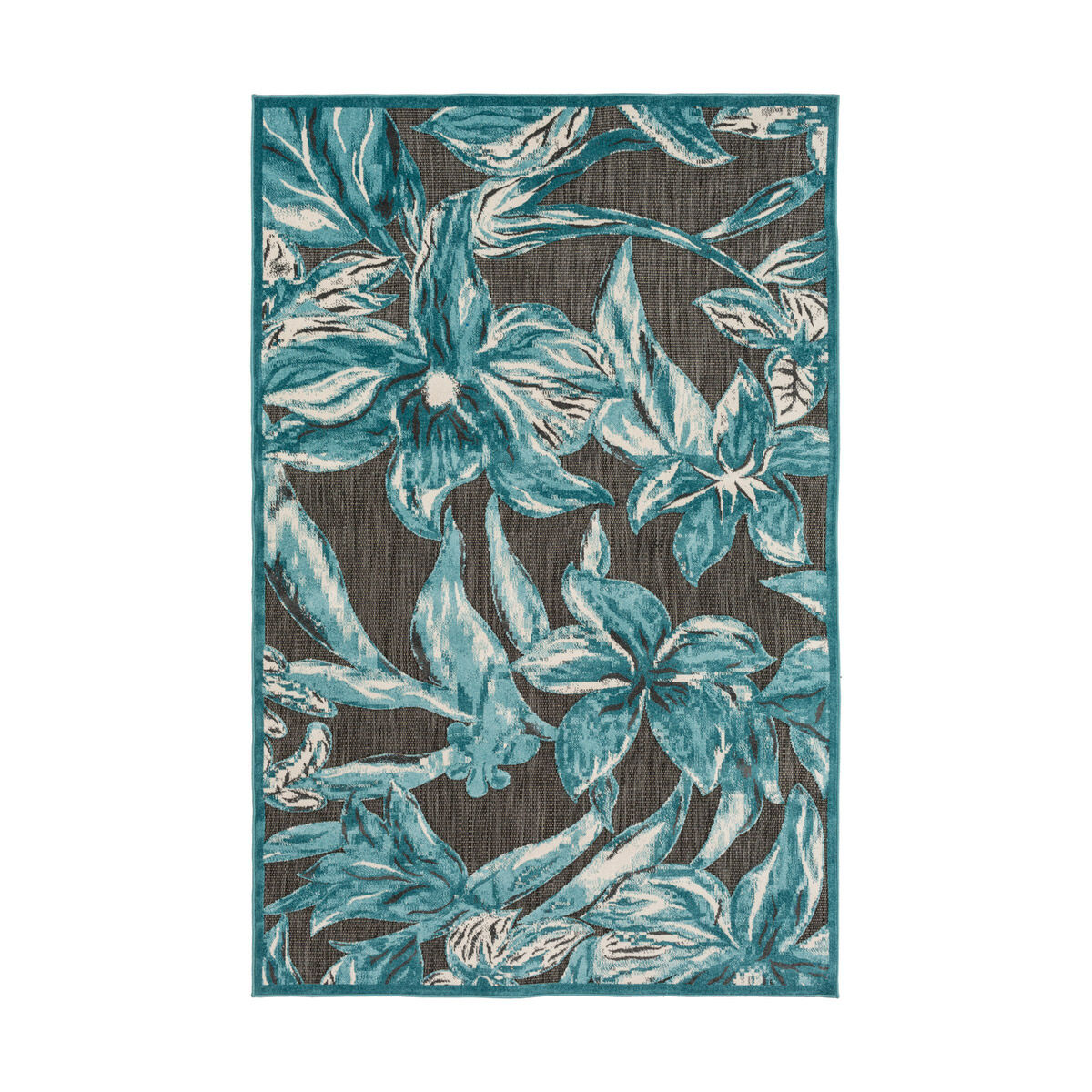 Portera 68 X 45 inch Blue and Blue Outdoor Area Rug, Polypropylene
