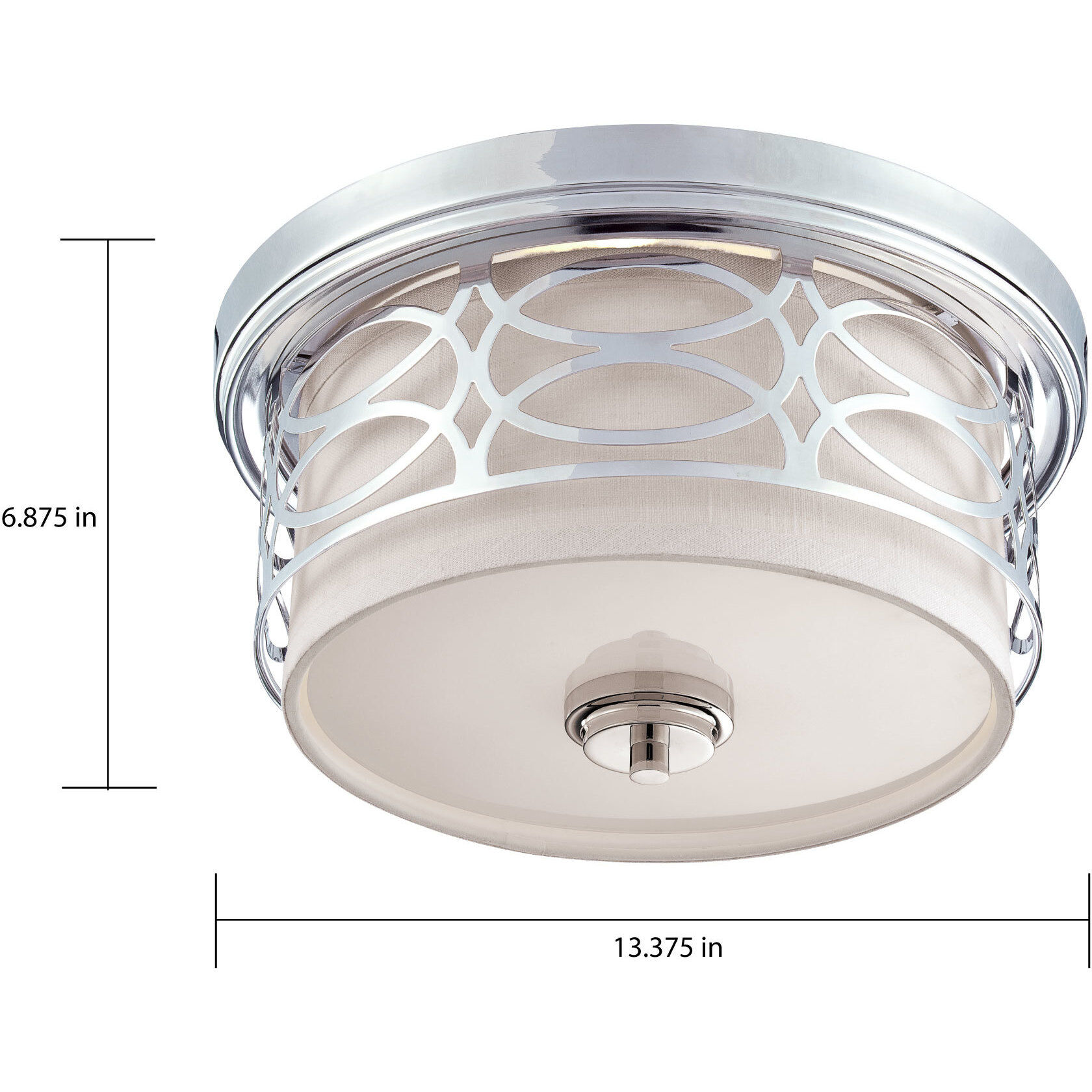 Harlow 2 Light 13.38 inch Polished Nickel Flush Mount Ceiling Light