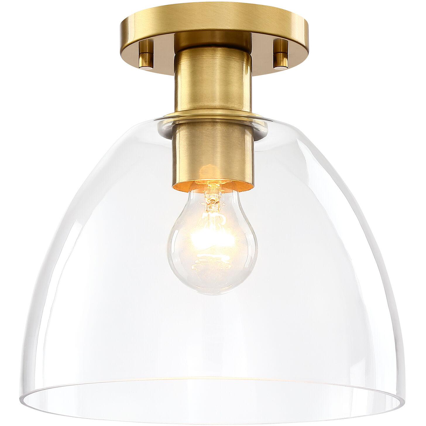 Indigo 1 Light 10 inch Brushed Gold Semi Flush Mount Ceiling Light