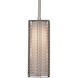 Downtown Mesh LED 4 inch Beige Silver Pendant Ceiling Light in 3000K LED, Metallic Beige Silver, Rod, Frosted