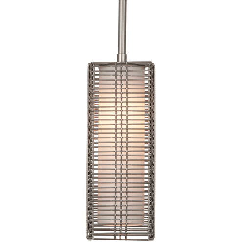 Downtown Mesh LED 4 inch Beige Silver Pendant Ceiling Light in 3000K LED, Metallic Beige Silver, Rod, Frosted