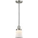 Franklin Restoration Canton LED 6 inch Brushed Satin Nickel Mini Pendant Ceiling Light in Matte White, Franklin Restoration