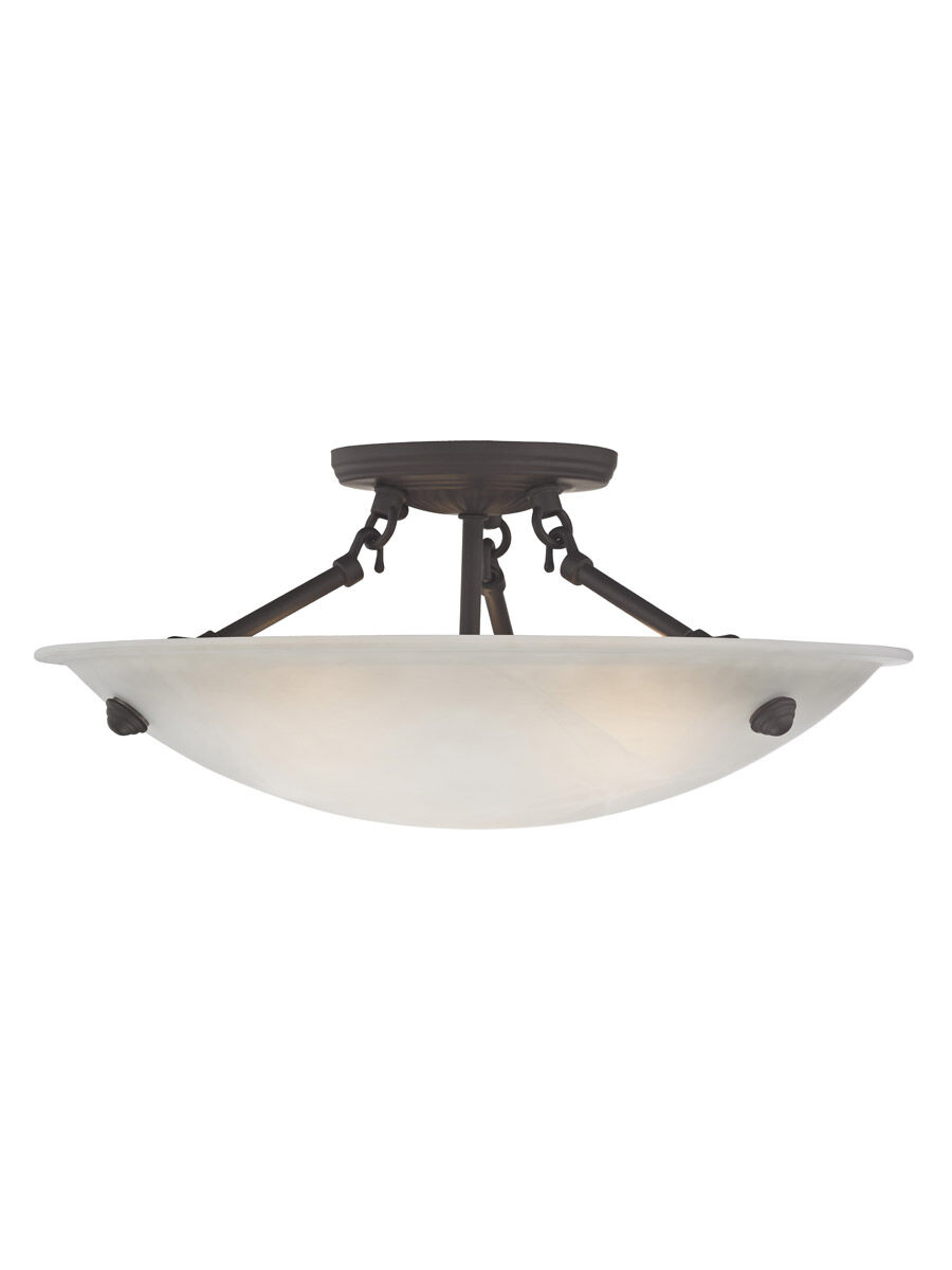 Oasis 3 Light 16 inch Bronze Semi-Flush Mount Ceiling Light