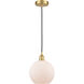Edison Athens 1 Light 8 inch Satin Gold Mini Pendant Ceiling Light