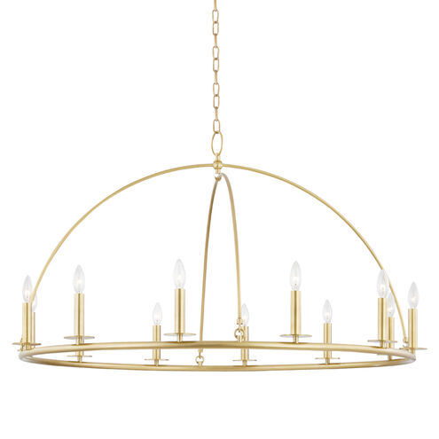 Howell 12 Light 47 inch Aged Brass Chandelier Ceiling Light