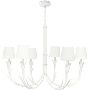 River Reed 6 Light 41 inch White Chandelier Ceiling Light, Small