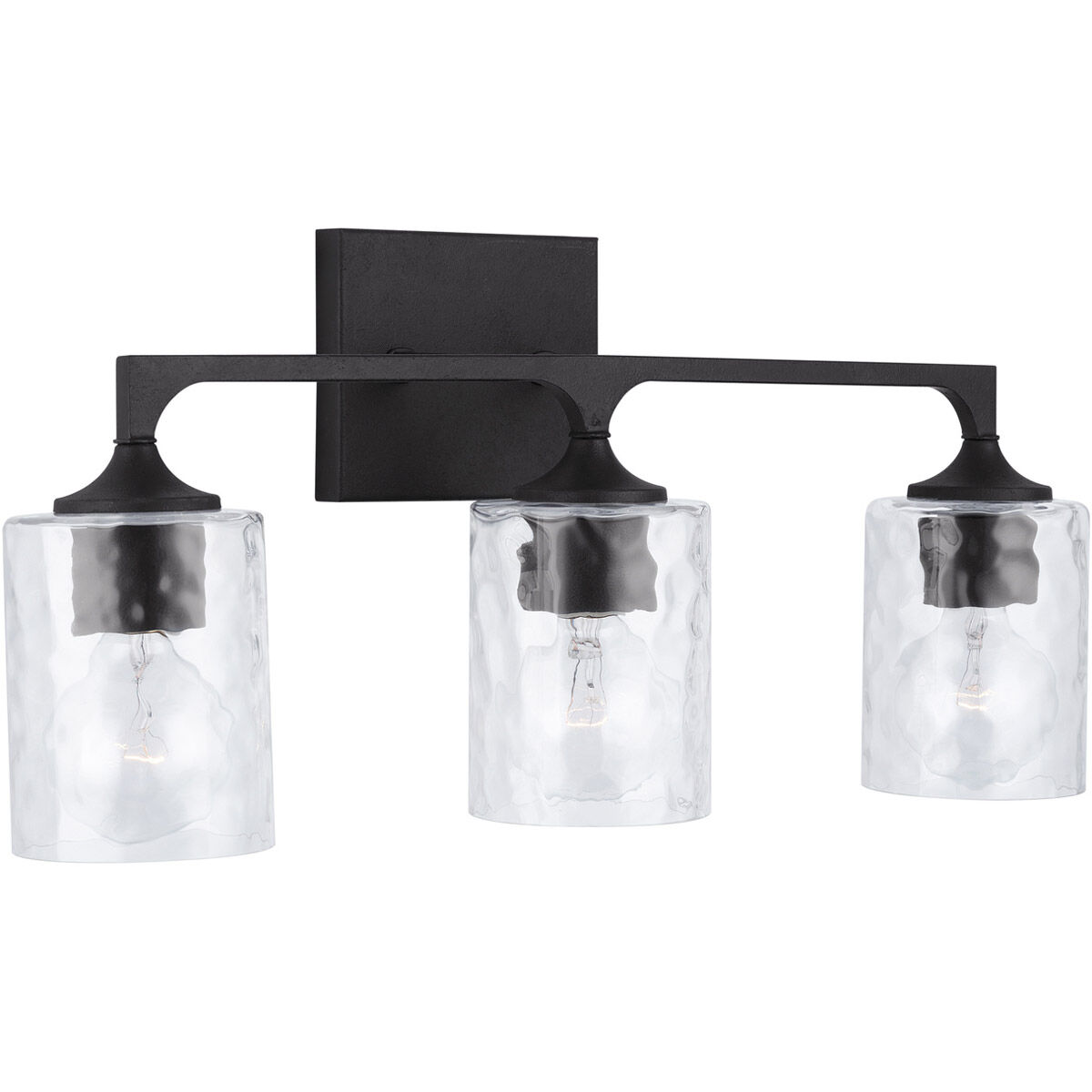 Clint 3 Light 23 inch Black Iron Vanity Light Wall Light