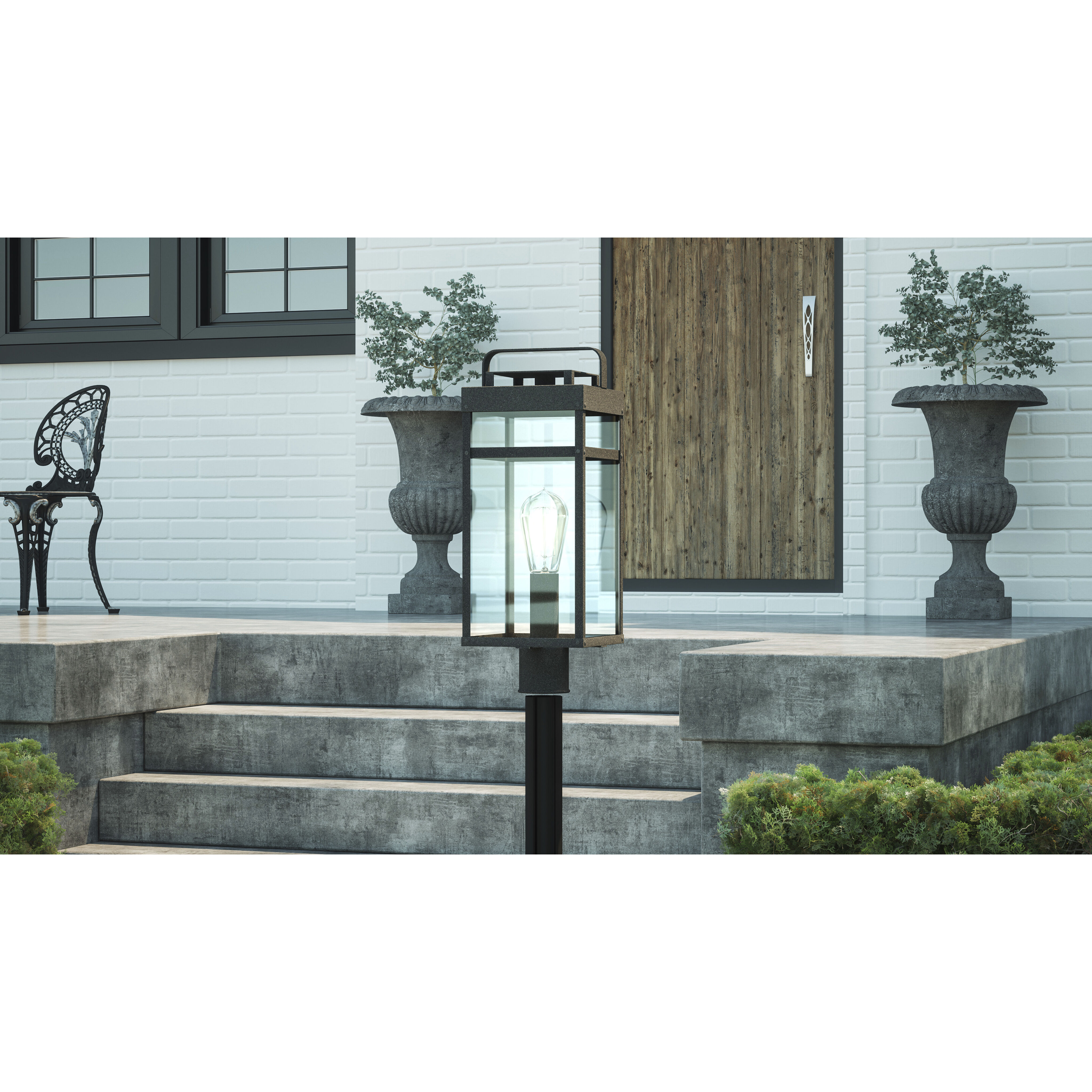 Keaton 1 Light 22 inch Mottled Black Outdoor Post Lantern, Large