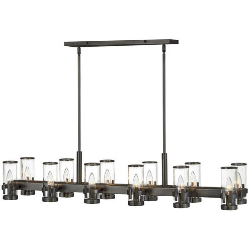 Reeve 12 Light 46 inch Black Oxide Indoor Linear Chandelier Ceiling Light