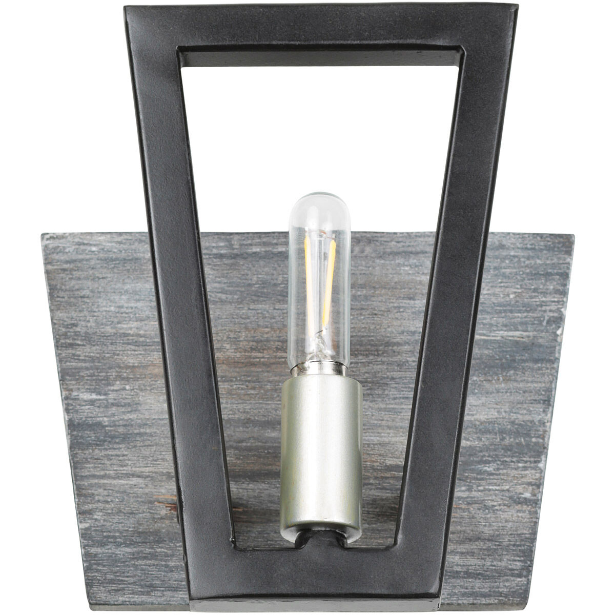 Zag 1 Light 6.5 inch Black and Grey Bath Vanity Wall Light in Black/Grey Wood