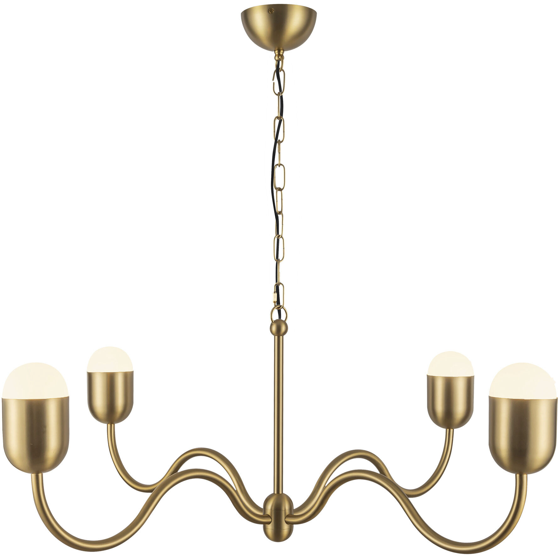 Alora Mood Effie 4 Light 39 inch Brushed Gold/Opal Glass Chandelier Ceiling Light