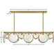 Nala LED 49.75 inch Heritage Brass Chandelier Ceiling Light, Linear & Oval