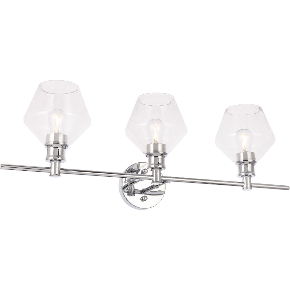 Gene 3 Light 28 inch Chrome Wall sconce Wall Light