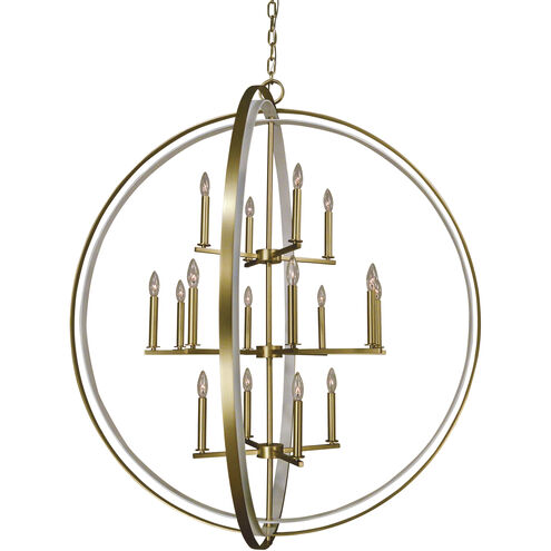 Constell 16 Light 45 inch Brushed Nickel with Matte Black Foyer Chandelier Ceiling Light