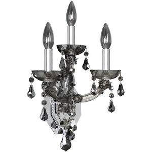 Brahms 3 Light 10 inch Chrome Wall Sconce Wall Light in Firenze Smoked Fleet Argentine