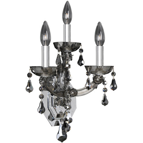 Brahms 3 Light 10 inch Chrome Wall Sconce Wall Light in Firenze Clear