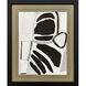 Graphic Shape Shift Black and Brown and Gray and White Framed Art