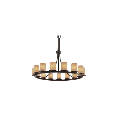 Limoges 15 Light Dark Bronze Chandelier Ceiling Light in Waves, Incandescent