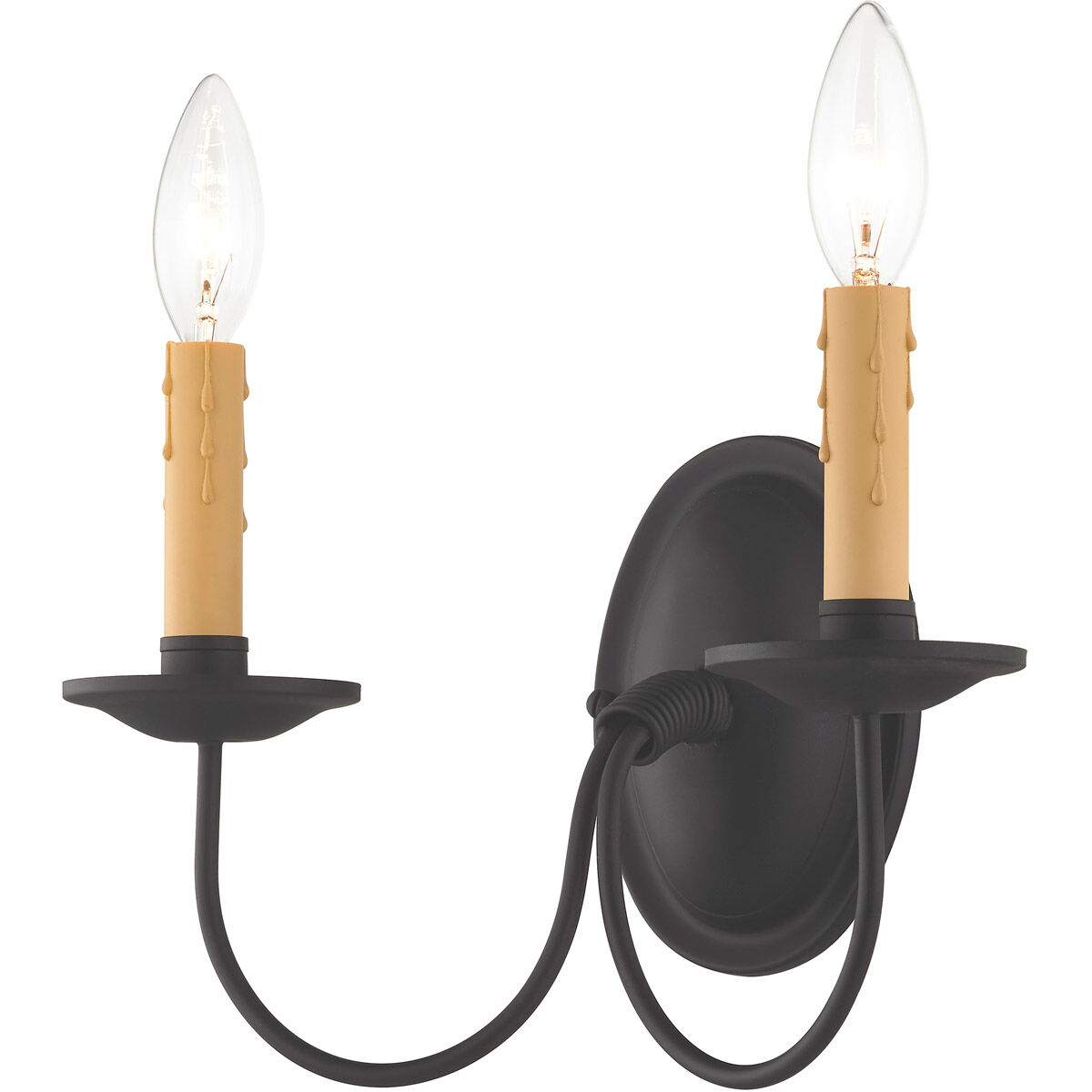Heritage 2 Light 12 inch Black Wall Sconce Wall Light
