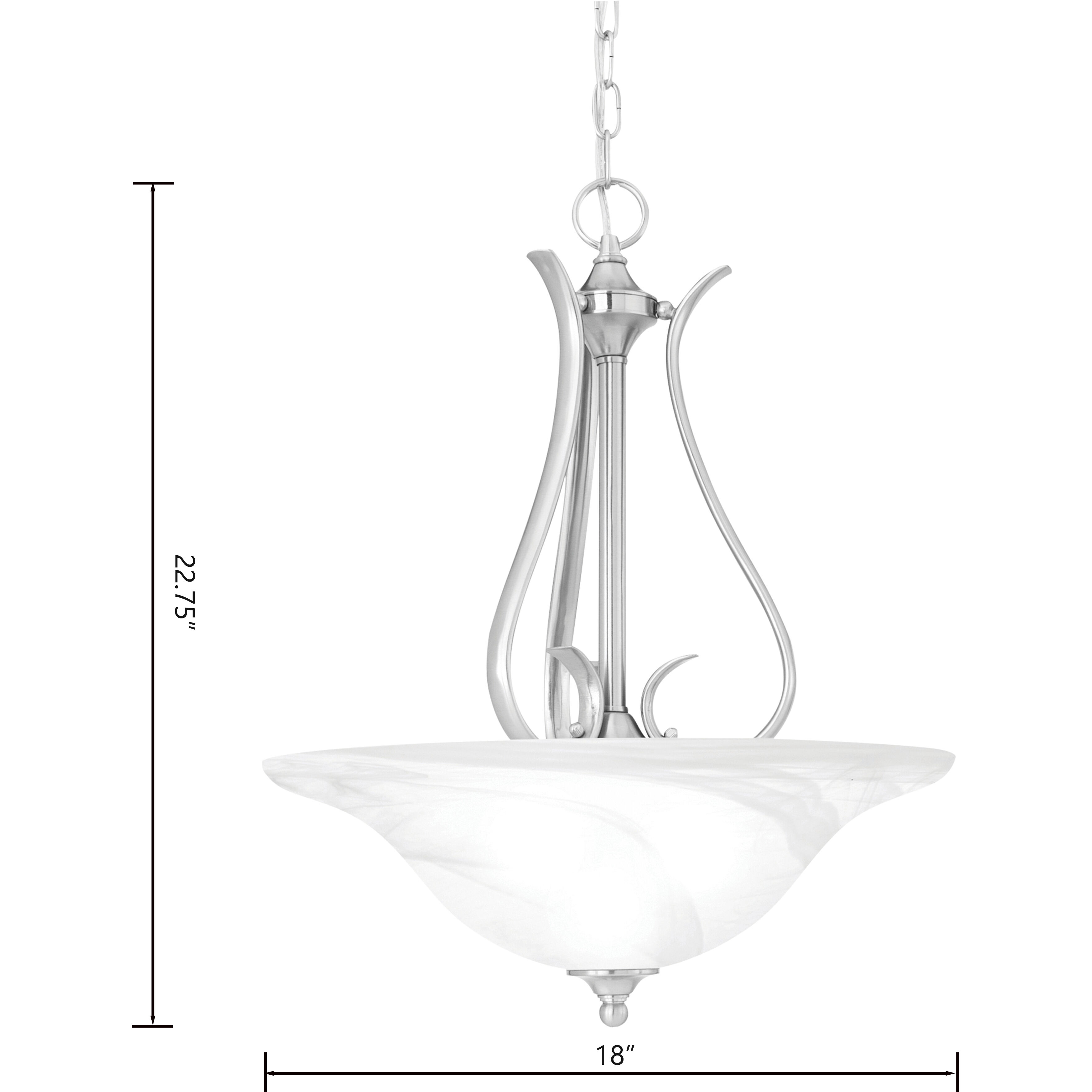 Prestige 3 Light 18 inch Brushed Nickel Pendant Ceiling Light