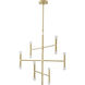 Canada 6 Light 24 inch Satin Gold Chandelier Ceiling Light, Multi-Arm, Gold Metal