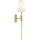 Transitional 1 Light 5 inch Natural Brass Wall Sconce Wall Light