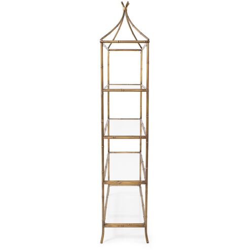 Moreau 60 X 28 inch Antique Gold Shelving, Large