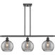 Ballston Athens Deco Swirl 3 Light 36 inch Matte Black Stem Hung Island Light Ceiling Light