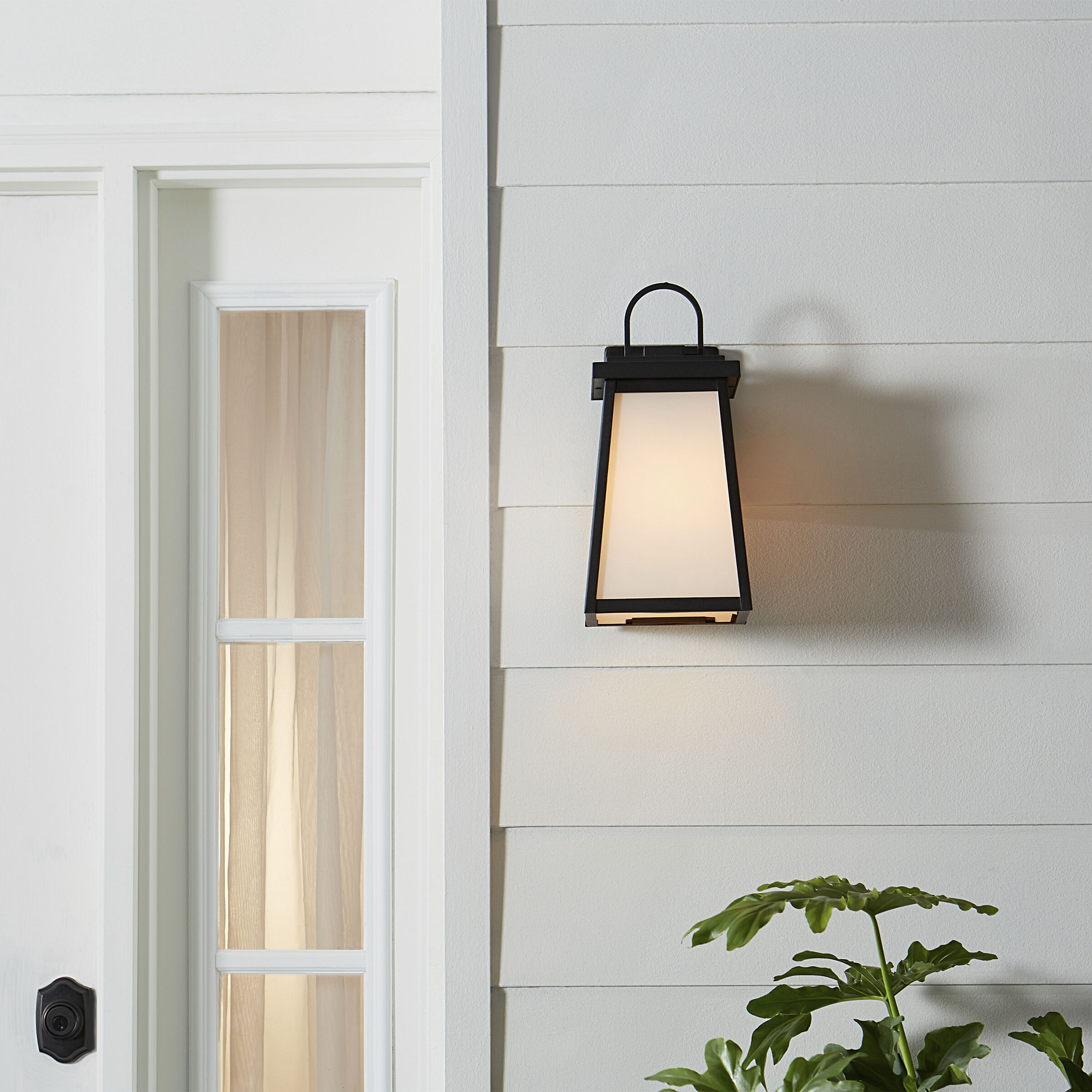 Founders 1 Light 14.25 inch Black Outdoor Wall Lantern